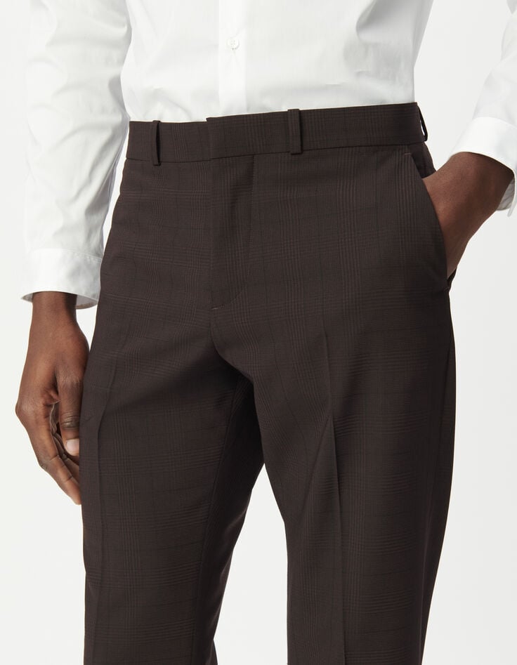Men’s plum check TRAVEL SUIT suit trousers-4 Men’s plum check TRAVEL SUIT suit trousers-4