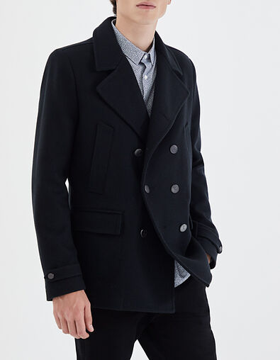 Chaquetón marino con punto de lana en relieve Hombre - IKKS