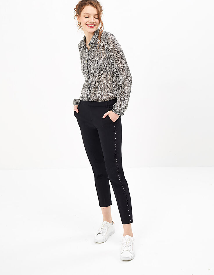 Pantalon de costume noir à clous I.Code-2