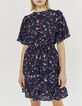 Damenkleid aus Viskose und Seide mit Kirschblütenprint-2