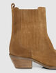 Chelsea boots santiags camel cuir velours Femme-6