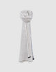 Men’s khaki semi-plain scarf with fringed edges-1