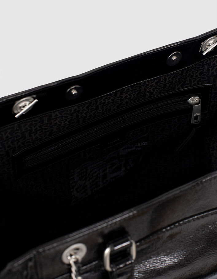 Damencabastasche aus schwarzem Leder LE 1440 GLOSSY Leather Story-6