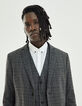 Men’s charcoal grey Prince of Wales check waistcoat-2