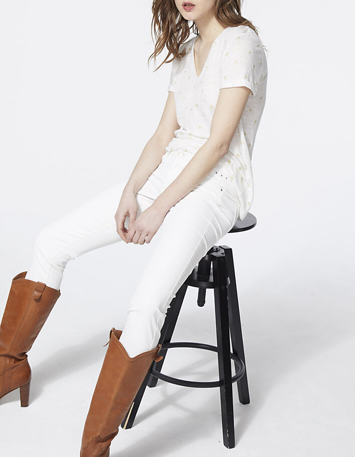 Jean slim enduit 7/8ème taille basse coupe sculpt up femme-1