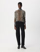 Jersey gris leopardo 100 % cachemira para mujer-1