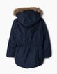 Marineblauer 2-in-1-Mädchenparka mit Wendesteppweste-5