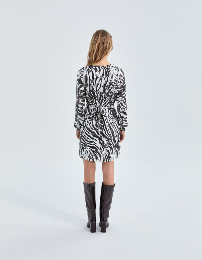 Pure Edition-Women’s ecru zebra print dress-2