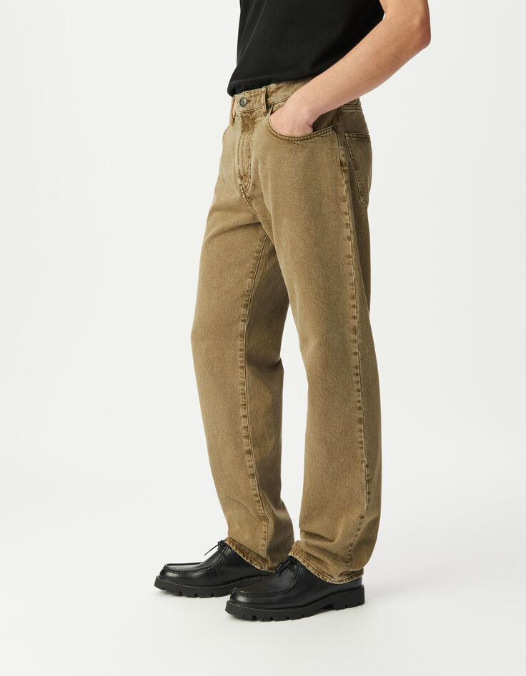 Kaki rechte jeans Niel Heren-4