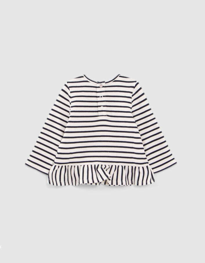 Baby girls’ sailor-stripe organic cotton T-shirt with flag-5