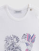 Camiseta color crudo colibr&iacute; coraz&oacute;n beb&eacute; ni&ntilde;a-2