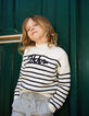 Pull marinière écru tricot brodé IKKS fille-7