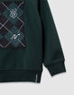 Sudadera verde damero bordado Harry Potter niño-6