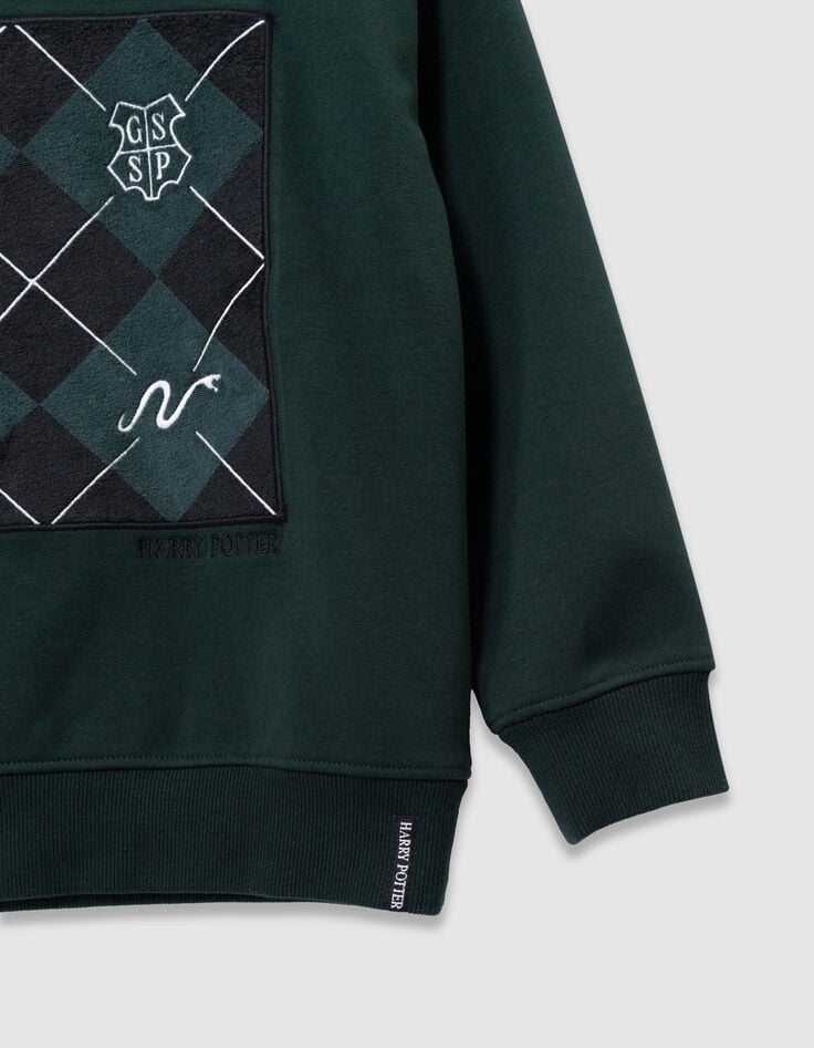 Sudadera verde damero bordado Harry Potter niño-6 Sudadera verde damero bordado Harry Potter niño-6