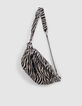 Women's 1440 ecru zebra canvas belt bag-2
