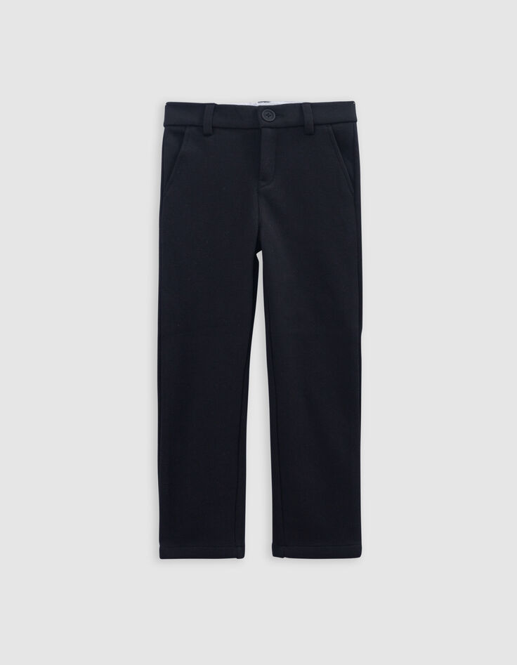Pantalon noir maille piquée garçon-1