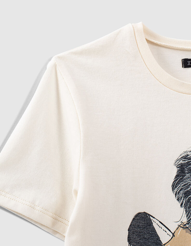 Camiseta cruda visual león surfista niño -6