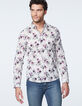 Chemise SLIM mauve imprimé fleurs et feuilles Homme-2