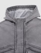 Chaqueta vaquera gris capucha niño-6