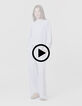 Blouse rayures bleues col dentelle et basque fille-9