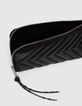 Bolso teléfono 1440 cuero acolchado negro para mujer-5