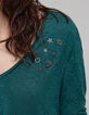 T-shirt met pailletten van rock emerald voor dames-3