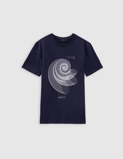 Marine Jungen-T-Shirt, Biobaumwolle, Spirale-Muschel - IKKS