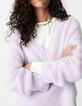 Lilac oversized V-neck sweater Woman-7
