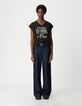 Black t-shirt army message Woman-1