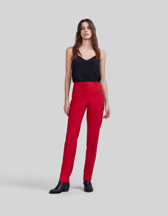 Women's poppy red suit trousers - IKKS