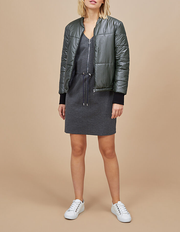 Robe gris chiné moyen zippée en maille I.Code-4