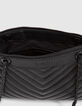 Clutch 1440 Reporter negro cuero perforado-4