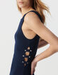 Women's navy side cut-out knit tube dress-7