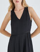 Women’s black long flowing dress with split-4