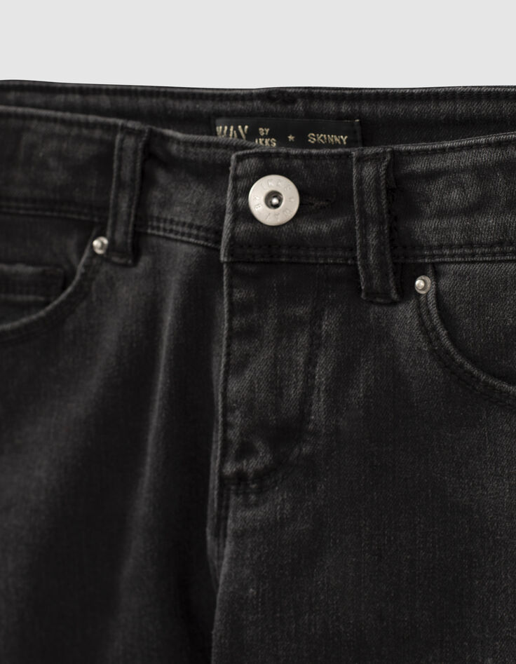 Vaqueros skinny black used con franjas joya niña-2