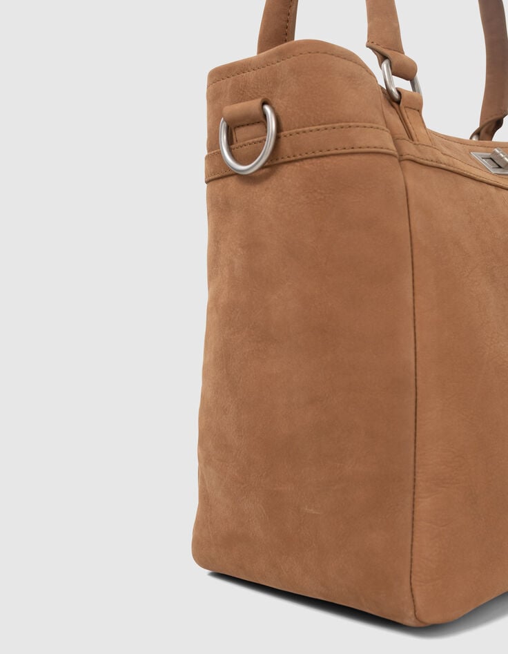 Roestbruine leren shopper The Artist Dames-4