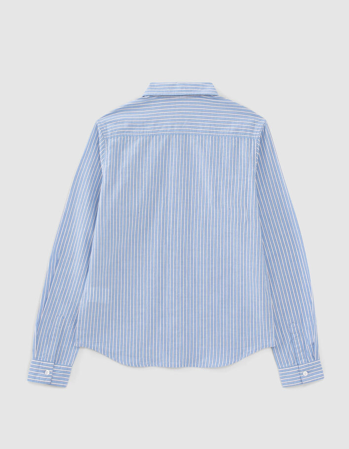 Boys’ ecru shirt with blue stripes-3