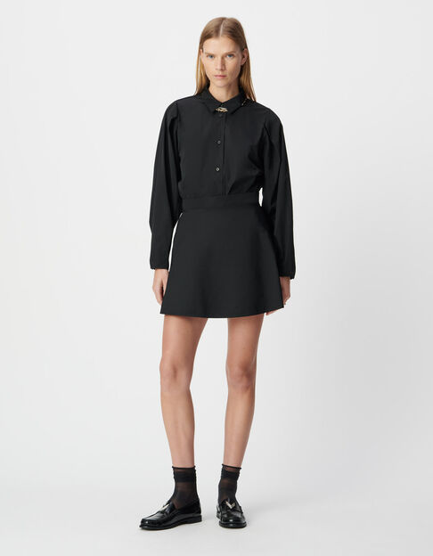 Zwarte body-hemd satijntaft Dames - IKKS