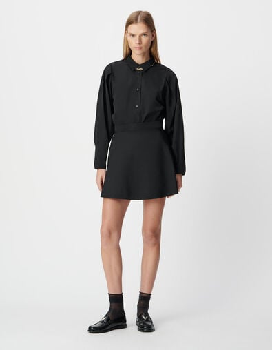 Zwarte body-hemd satijntaft Dames - IKKS