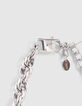 Silver Damenarmband aus Metallflechtkette-2