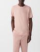 Herren-T-Shirt, rosa, Baumwollmodal, Rundhalsausschnitt-2