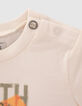 Camiseta crudo algodón ecológico guepardo bebé niño-5
