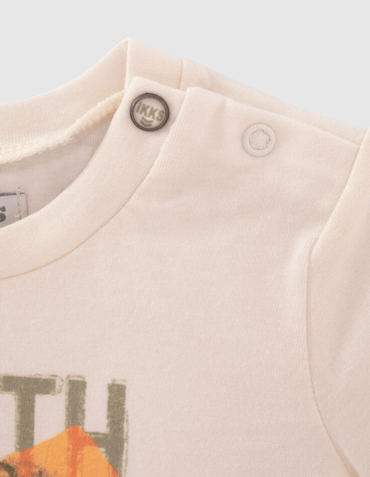 Camiseta crudo algodón ecológico guepardo bebé niño-5