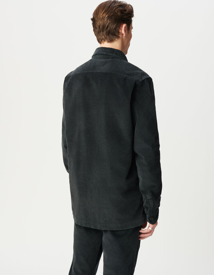 Surchemise grise velours côtelé maxi poche Homme-2