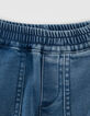 Baby boys' blue cargo jeans with elasticated waist-2