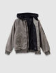 Blouson blomber kaki capuche amovible garçon-5