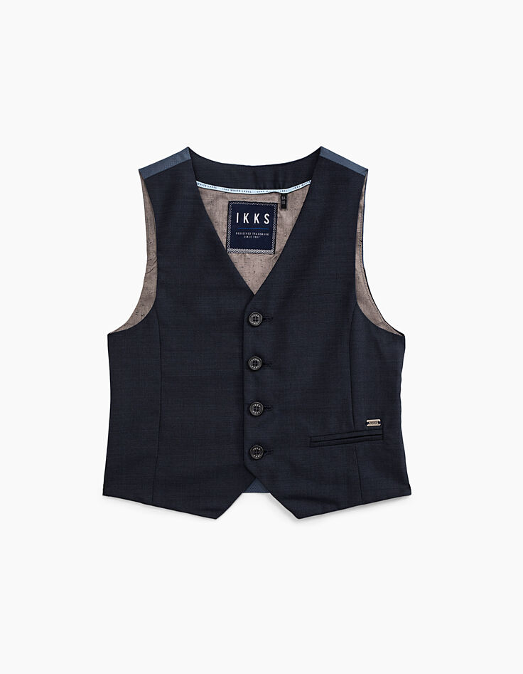 Boys’ navy suit waistcoat -2