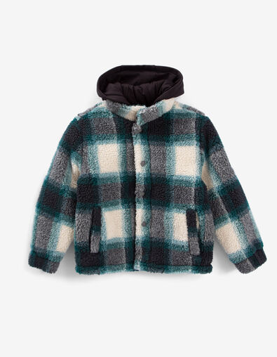 Jungenjacke aus kariertem Sherpafleece - IKKS