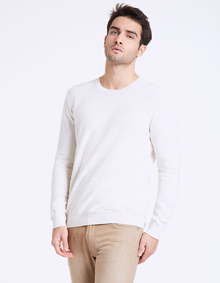 Men's natural slub knit sweater-2