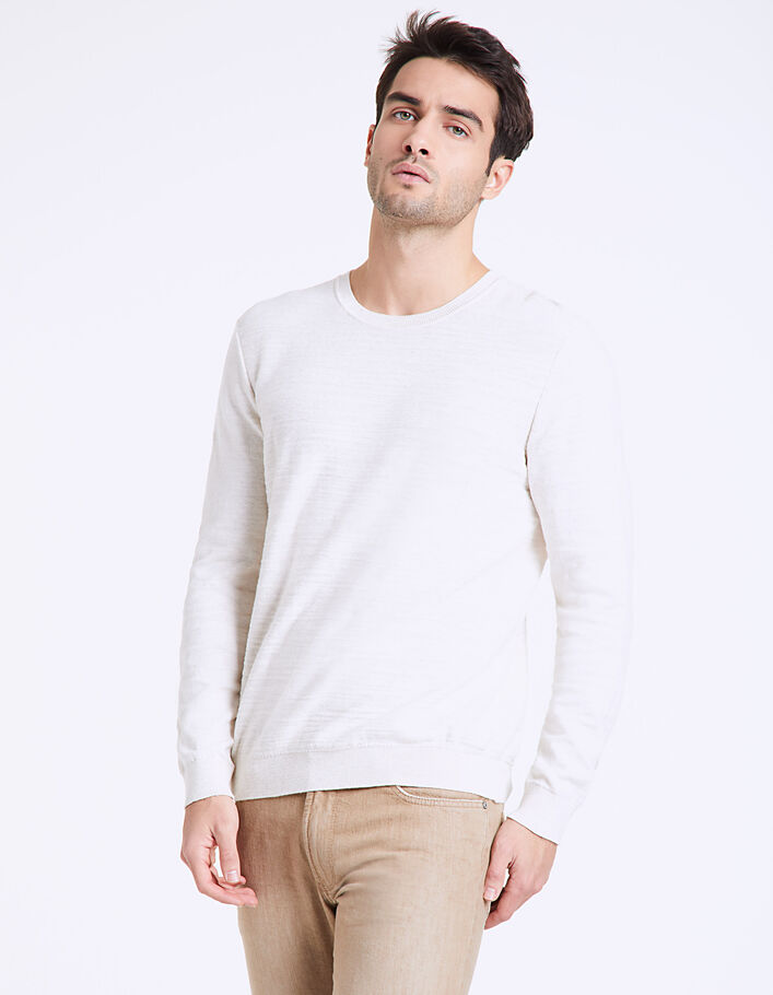 Men's natural slub knit sweater - IKKS